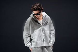 Zip-hoodie icon. washed grey