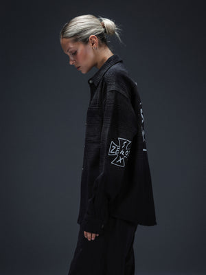 Overshirt icon. washed black
