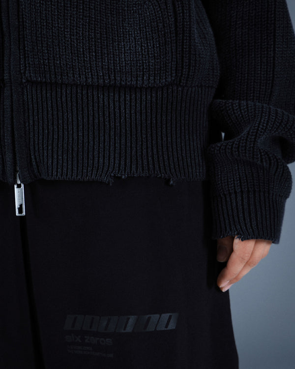 Zip-sweater MILLIONAIRE washed black