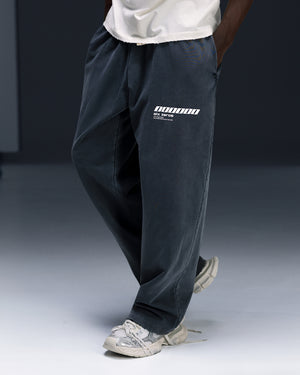 Straight pants ONE washed deep blue