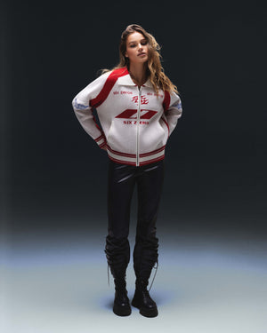 Women's zip-sweater ZERO ruby white