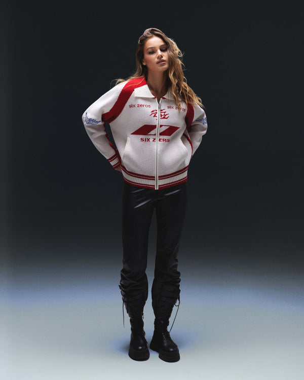 Women's zip-sweater ZERO ruby white