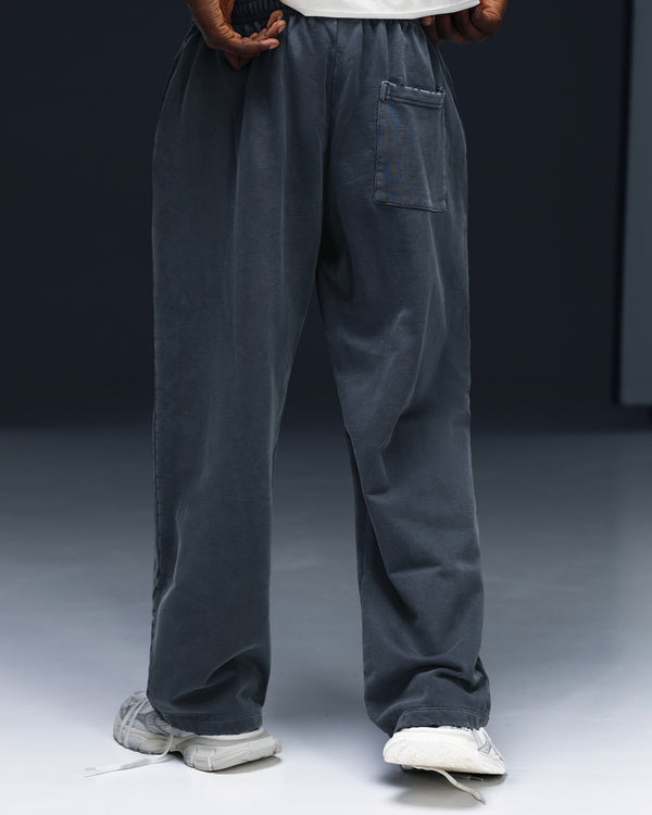 Straight pants ONE washed deep blue