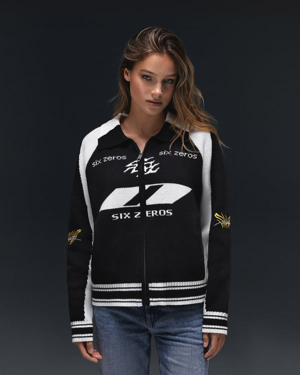 Zip-sweater THE ONE black white
