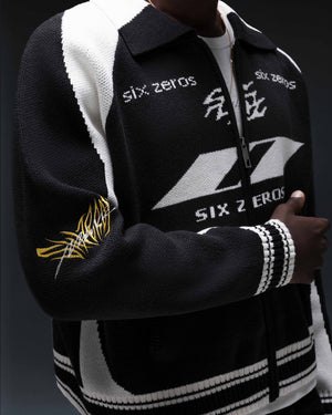 Zip-sweater THE ONE black white