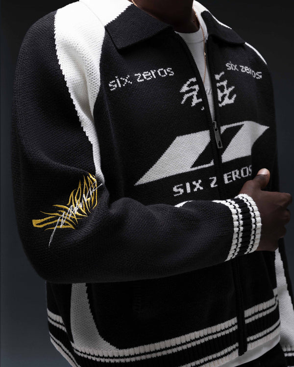 Zip-sweater THE ONE black white