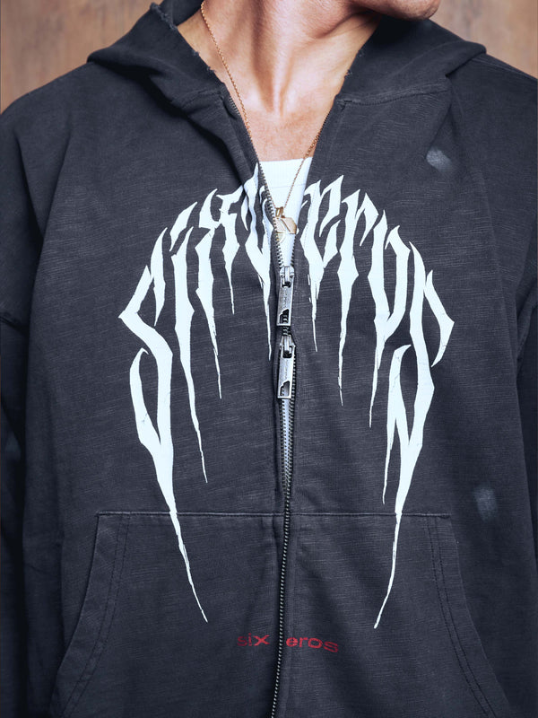 Zip-hoodie PRESENSE bamboo washed grey