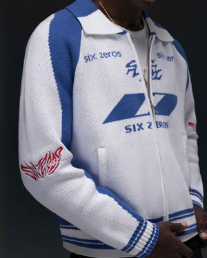 Zip-sweater THE ONE blue white
