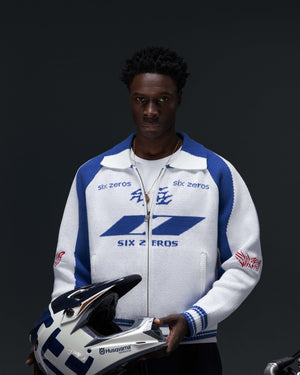 Zip-sweater THE ONE blue white