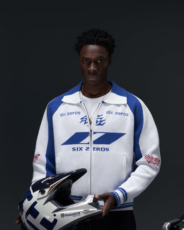 Zip-sweater THE ONE blue white