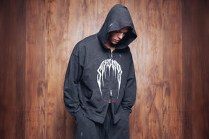 Zip-hoodie PRESENSE bamboo washed grey
