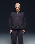 Zip-hoodie SIX ZEROS bamboo washed grey