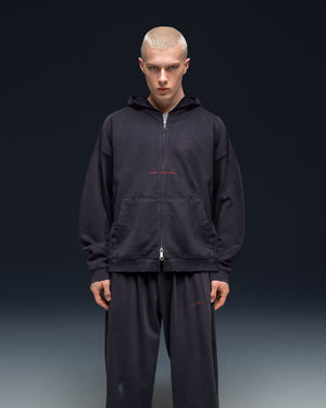 Zip-hoodie SIX ZEROS bamboo washed grey