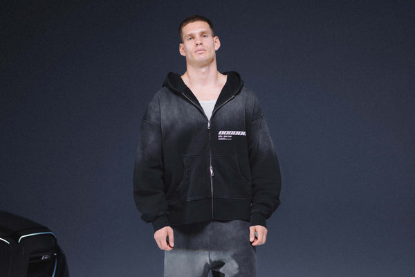 Zip-hoodie ONE washed black