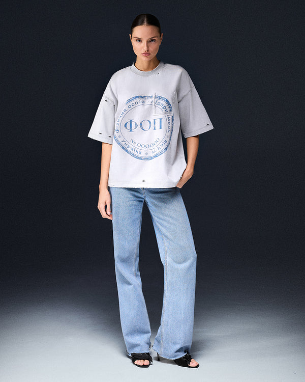 T-shirt SELF-OWNED platinum washed