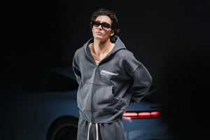 Zip-hoodie ONE washed deep blue