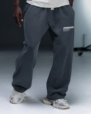 Straight pants ONE washed deep blue
