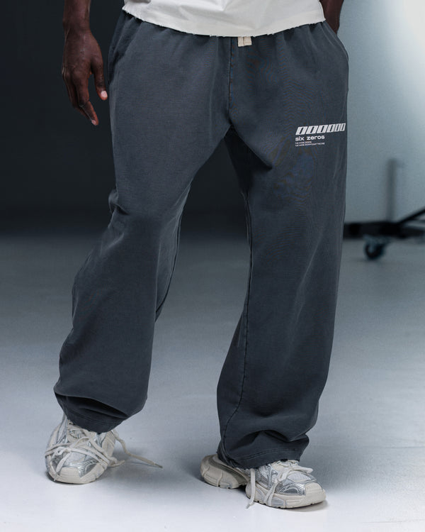 Straight pants ONE washed deep blue
