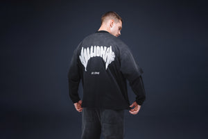 Longsleeve Millionaire washed black white logo
