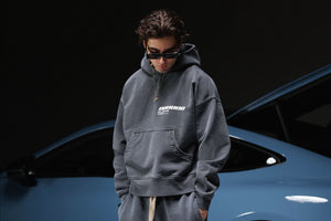 Hoodie MILLIONAIRE FLAME washed deep blue