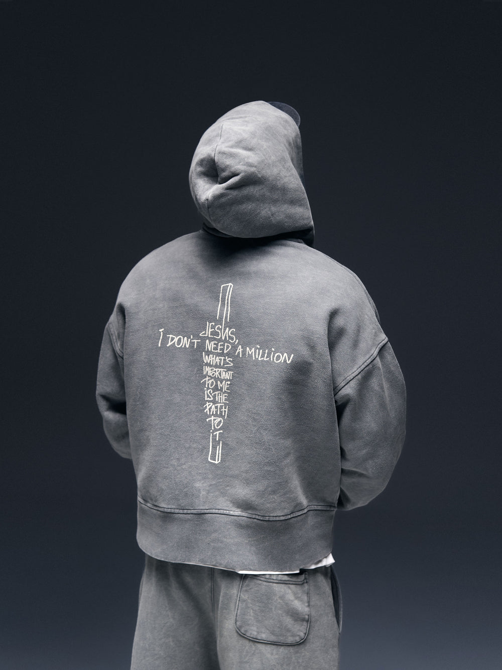Zip-hoodie JESUS gray