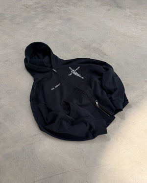 Zip-hoodie JESUS faded black