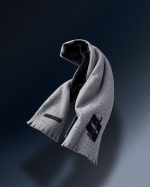 Scarf THE ONE gray black logo