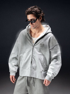 Zip-hoodie icon. washed grey