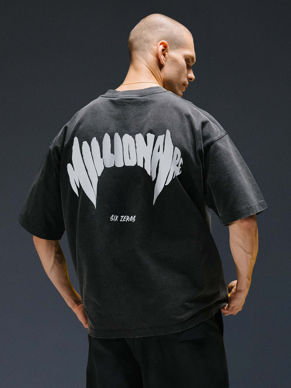 T-shirt MILLIONAIRE dark grey/white