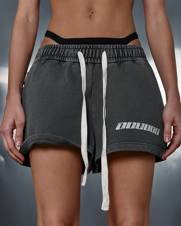 Women's shorts ONE washed deep blue