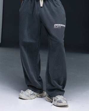 Straight pants ONE washed deep blue