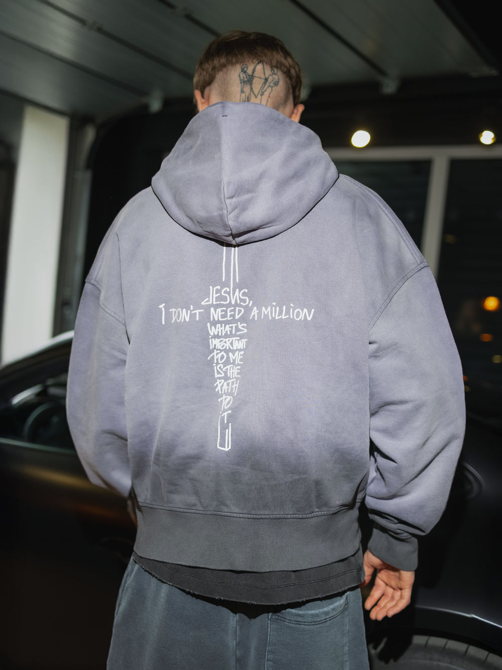 Zip-hoodie JESUS mauve