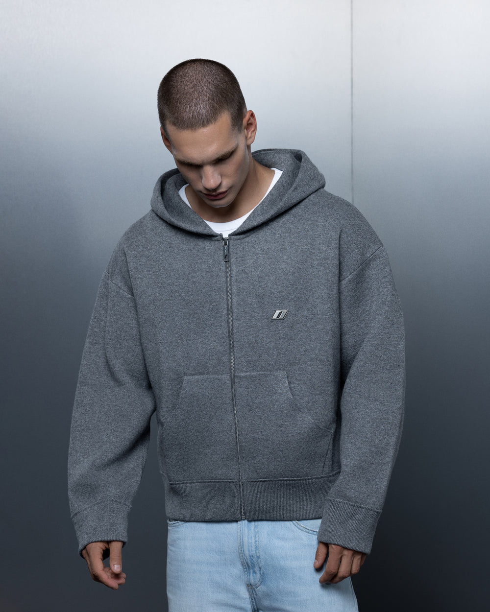 Zip-hoodie THE ONE ash gray