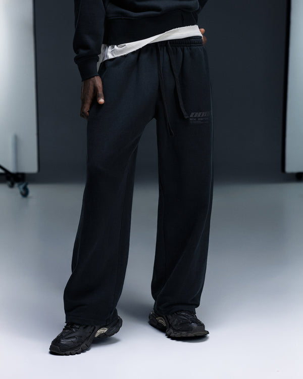 Straight pants ONE washed faded black