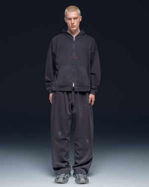 Zip-hoodie SIX ZEROS bamboo washed grey