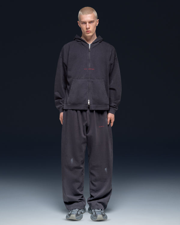 Zip-hoodie SIX ZEROS bamboo washed grey