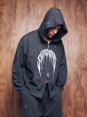 Zip-hoodie PRESENSE bamboo washed grey