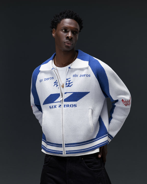 Zip-sweater THE ONE blue white