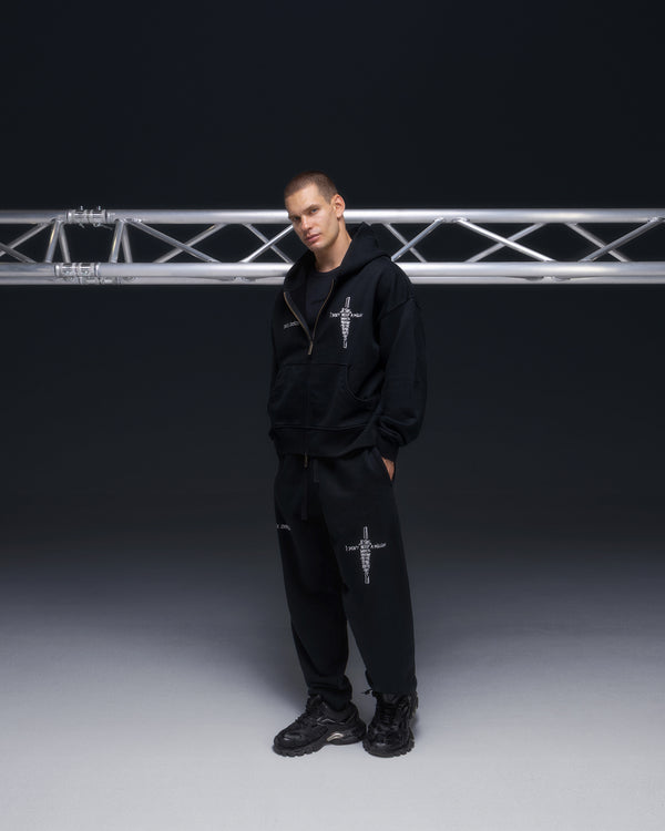 Zip-hoodie JESUS faded black