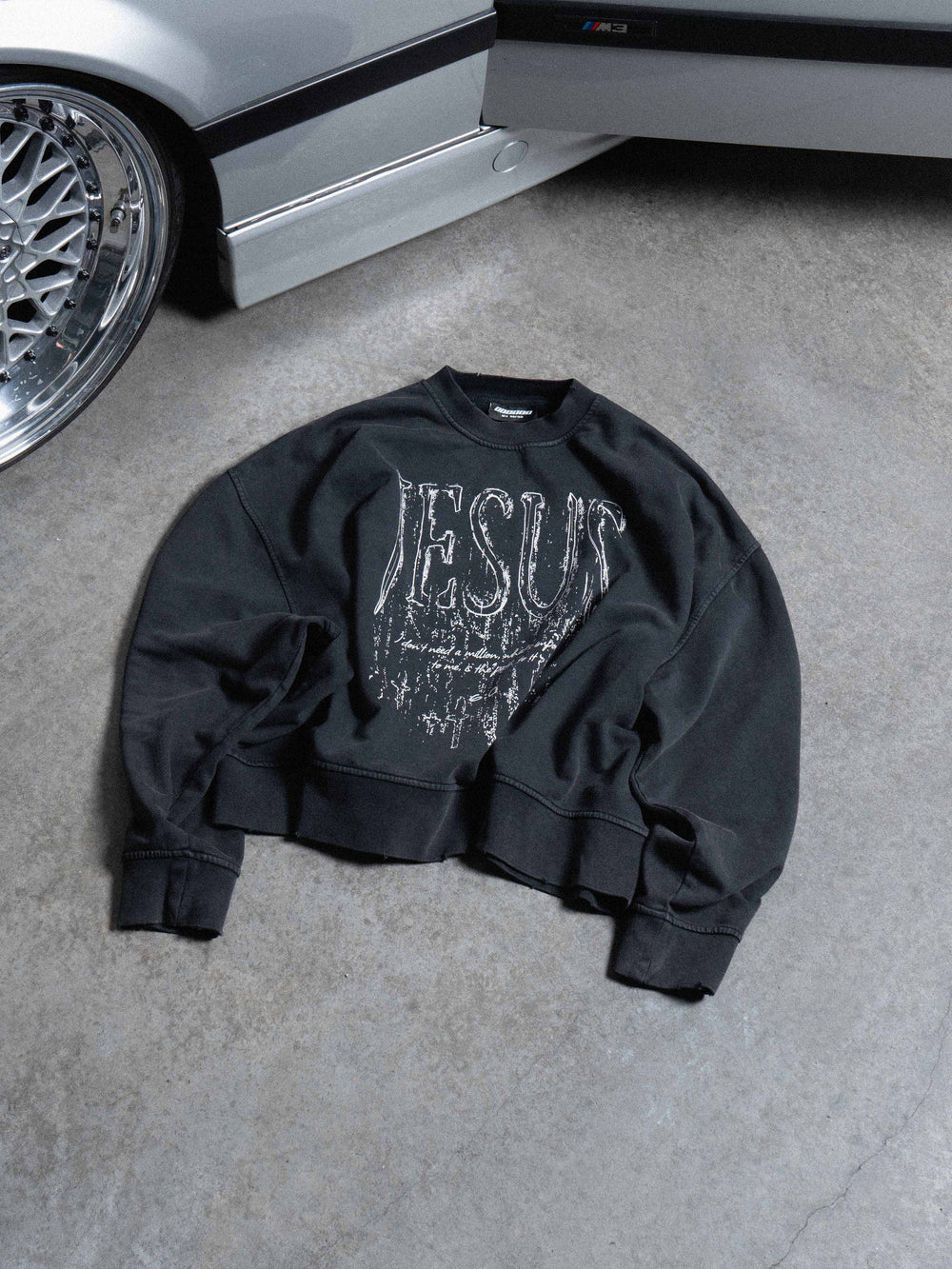 Sweatshirt JESUS washed black