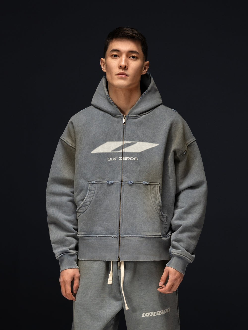 Zip-hoodie TOKYIV smoky blue