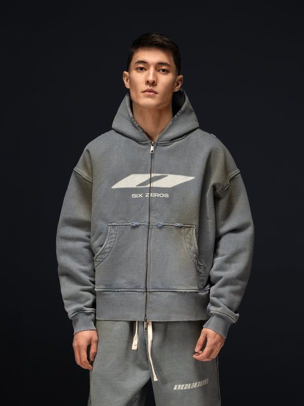 Zip-hoodie TOKYIV smoky blue