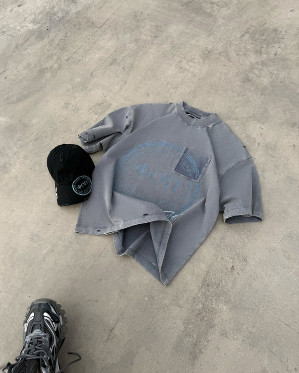T-shirt SELF-OWNED steel mist washed