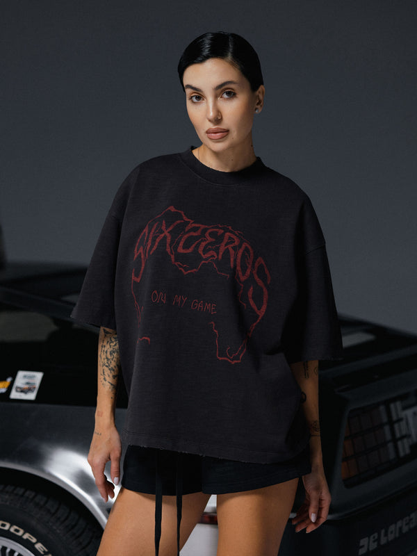T-shirt ON MY GAME bamboo washed grey