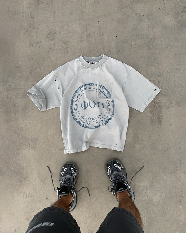 T-shirt SELF-OWNED platinum washed