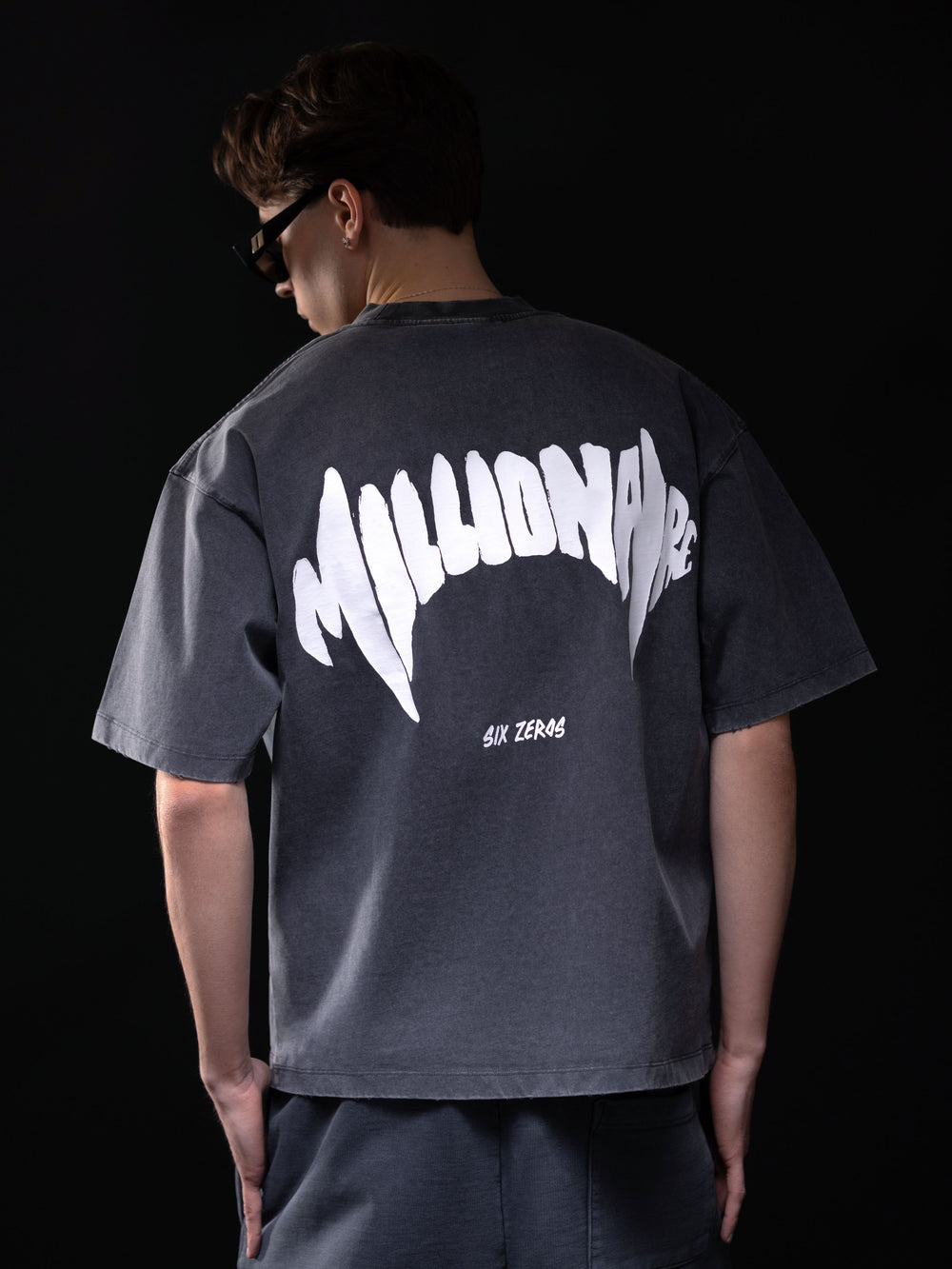 T-shirt MILLIONAIRE washed deep blue white logo