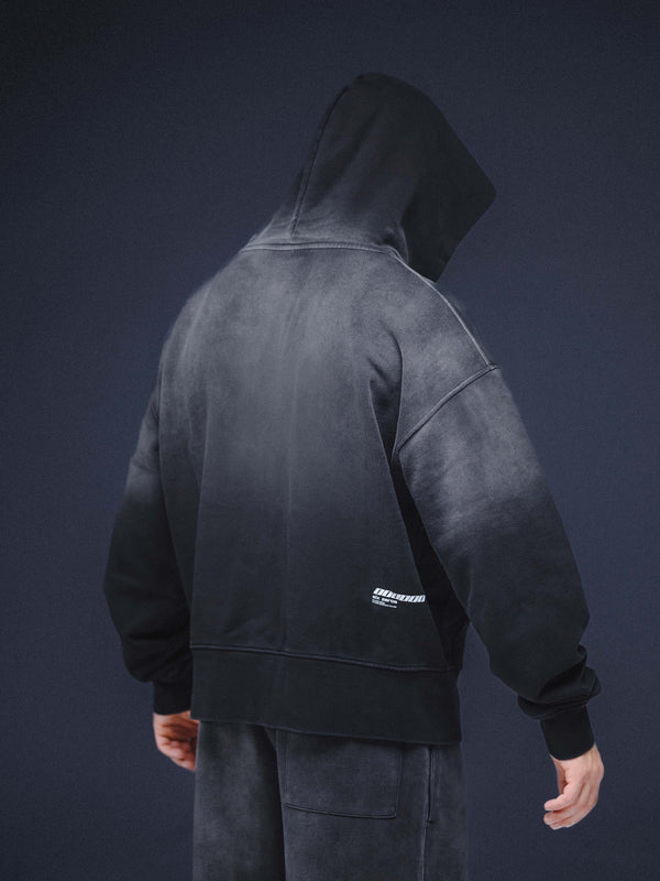 Zip-hoodie ONE washed black