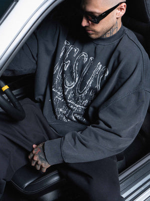 Sweatshirt JESUS washed black