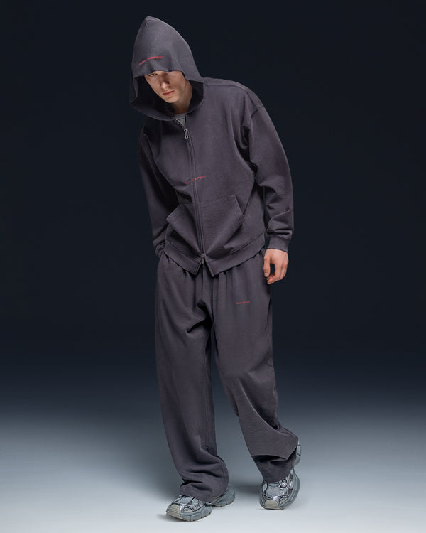 Zip-hoodie SIX ZEROS bamboo washed grey