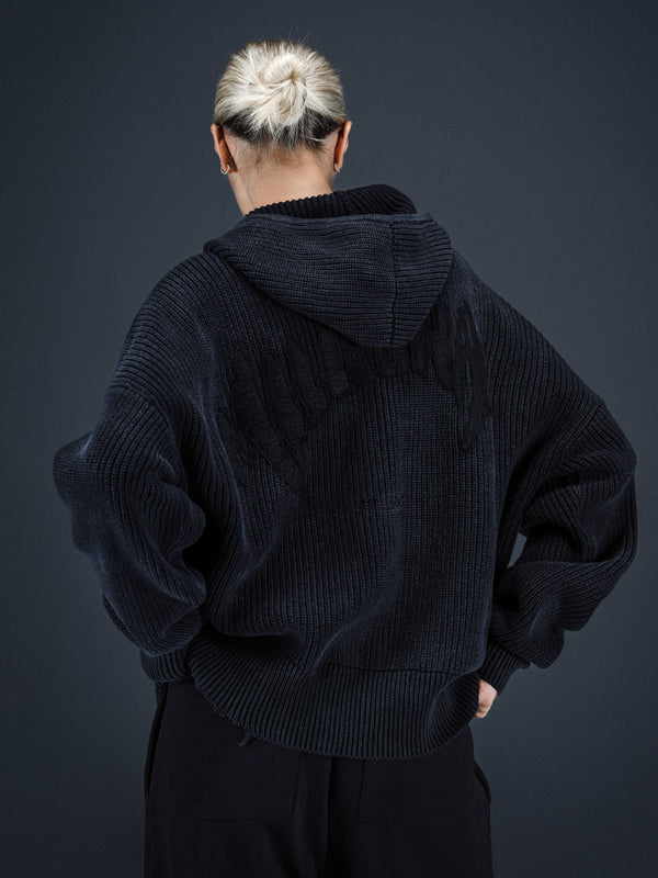 Zip-sweater MILLIONAIRE washed black